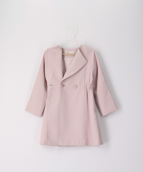 ROPE' PICNIC(ロペピクニック)の「【KIDS】UVカット/ノーカラートレンチコート/リンクコーデ(トレンチコート・キッズ・ピンク/ベージュ・130/140/120/150)」の4枚目の写真