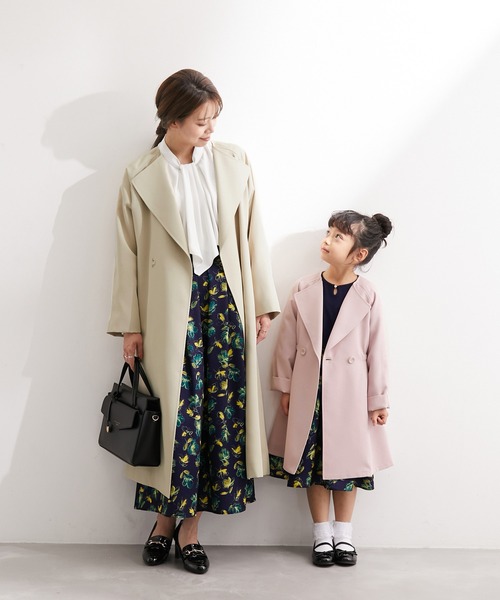 ROPE' PICNIC(ロペピクニック)の「【KIDS】UVカット/ノーカラートレンチコート/リンクコーデ(トレンチコート・キッズ・ピンク/ベージュ・130/140/120/150)」の22枚目の写真
