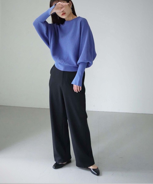 cheriella(シェリエラ)の「【cheriella】WEB限定スウェットライクドルマンニット(ニット/セーター・レディース・ライトグレー/ピンク/グリーン/ブラック/ブルー・M)」の12枚目の写真