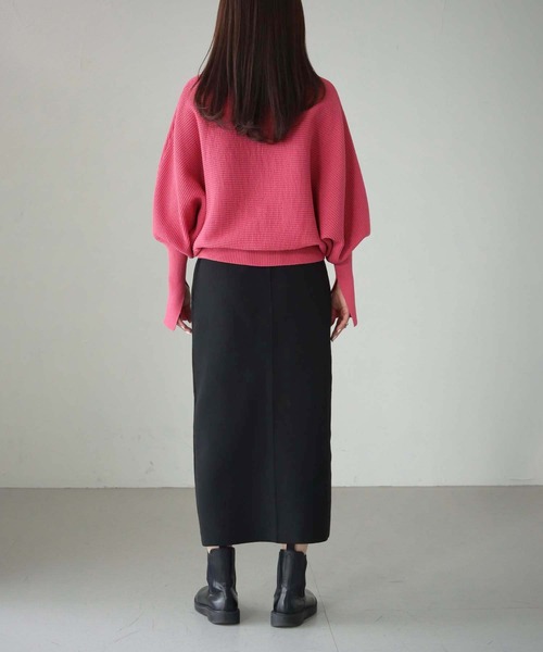 cheriella(シェリエラ)の「【cheriella】WEB限定スウェットライクドルマンニット(ニット/セーター・レディース・ライトグレー/ピンク/グリーン/ブラック/ブルー・M)」の18枚目の写真