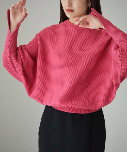 cheriella(シェリエラ)の「【cheriella】WEB限定スウェットライクドルマンニット(ニット/セーター・レディース・ライトグレー/ピンク/グリーン/ブラック/ブルー・M)」の14枚目の写真