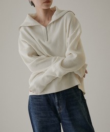 SALON adam et rope' | ハーフジッププルオーバー-CreamyCotton /クリーミーコットン-(ニット/セーター)