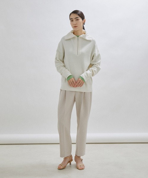 SALON adam et rope&#39; - SALON adam et ropé ハーフジップニット　クリーミーコットン- SALON adam et rope'｜ハーフジップニット-CreamyCotton