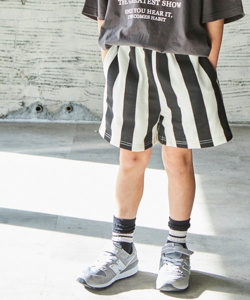 PAIRMANON STREET(ペアマノンストリート)の「【PAIRMANON STREET】【サラッとスウェット】デザインショートパンツ(その他パンツ・キッズ・ブラック/イエロー/ブルー/グリーン/モカ/レオパード/ブラック系その他3/ブラック系その他7/ブルー系その他5・90/100/110/120/130/140/150)」の3枚目の写真