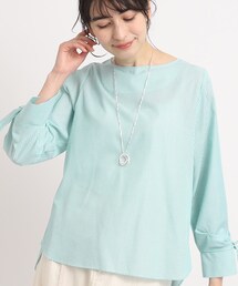 DRESKIP | 【ワンポイントリボンで女性らしく】先染め袖リボン9分袖ブラウス(シャツ/ブラウス)