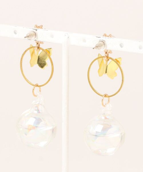 tone(トーン)の「【88eighty-eight】バタフライちゅるんバブルボールピアス(MA)(ピアス(両耳用)・レディース・パープル/クリア・FREE)」の10枚目の写真
