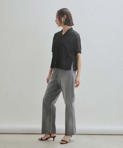 SALON adam et rope'（サロン アダム エ ロペ）の「【セットアップ対応】シアージャガードブラウス/シャツ（シャツ/ブラウス・レディース・ブラック/オフホワイト・FREE）」の21枚目の写真