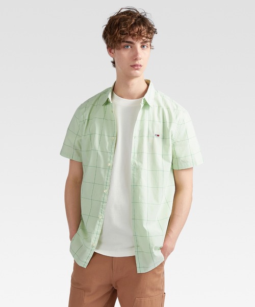 tommy jeans(トミー ジーンズ)の「ショートスリーブチェックシャツ(シャツ/ブラウス・メンズ・ホワイト/ライトグリーン・LARGE/MEDIUM/SMALL/X-LARGE)」の3枚目の写真