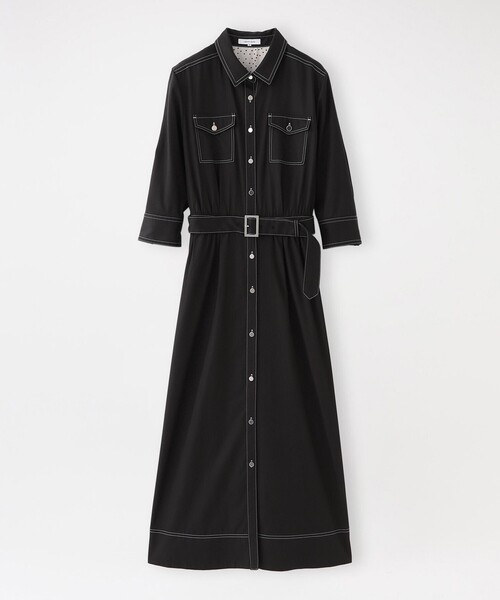 LOVELESS(ラブレス)の「ブラックブロッキングシャツドレス(シャツワンピース・レディース・ブラック・34/36)」の12枚目の写真