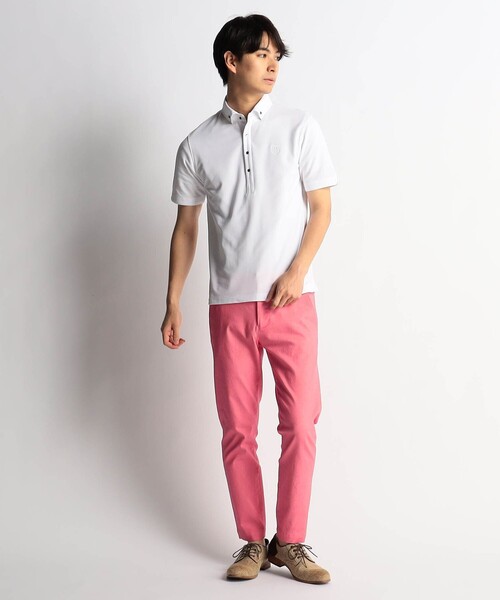 HIDEAWAYS NICOLE（ハイダウェイニコル）の「カノコボタンダウンポロシャツ（ポロシャツ・メンズ・オフホワイト/ブラック/ライトピンク/ネイビー・LARGE/X-LARGE/XX-LARGE/MEDIUM）」の6枚目の写真