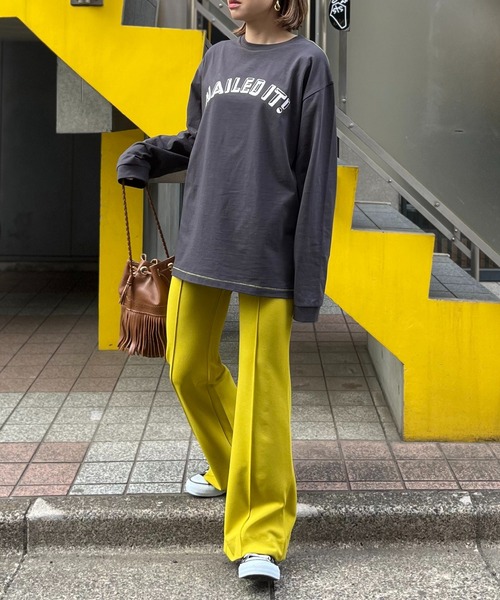 mi via loca（ミヴィアロカ）の「手書きロゴプリントロングスリーブTシャツ（Tシャツ/カットソー・レディース・ピンク/スミクロ/オフホワイト/ホワイト×ブラック・FREE/X-LARGE）」の15枚目の写真