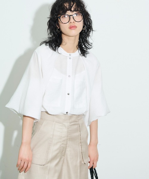 THE YOn(ザヨン)の「【長袖orノースリorボレロ】3wayスイッチスリーブシャツブラウス(シャツ/ブラウス・レディース・ピンク/グリーン/オフホワイト・FREE)」の5枚目の写真