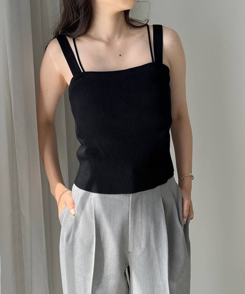 one after another NICE CLAUP（ワンアフターアナザーナイスクラップ）の「カップ付きビスチェセット/前後2wayカーディガン（アンサンブル・レディース・杢グレー/オフホワイト/ブラック/ピンク・FREE）」の16枚目の写真