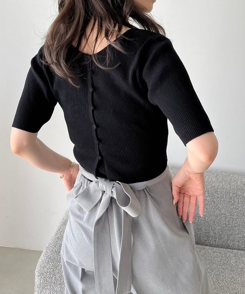 one after another NICE CLAUP（ワンアフターアナザーナイスクラップ）の「カップ付きビスチェセット/前後2wayカーディガン（アンサンブル・レディース・杢グレー/オフホワイト/ブラック/ピンク・FREE）」の12枚目の写真