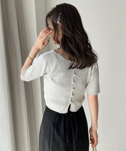one after another NICE CLAUP（ワンアフターアナザーナイスクラップ）の「カップ付きビスチェセット/前後2wayカーディガン（アンサンブル・レディース・杢グレー/オフホワイト/ブラック/ピンク・FREE）」の18枚目の写真