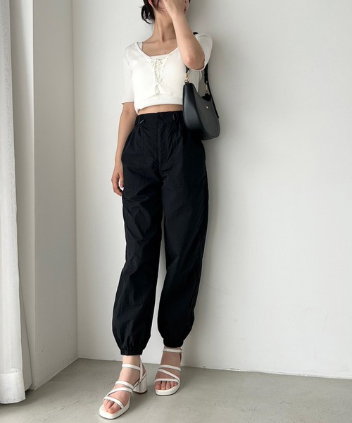 one after another NICE CLAUP（ワンアフターアナザーナイスクラップ）の「カップ付きビスチェセット/前後2wayカーディガン（アンサンブル・レディース・杢グレー/オフホワイト/ブラック/ピンク・FREE）」の8枚目の写真