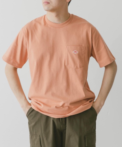 DANTON（ダントン）の「DANTON　POCKET T-SHIRTS（Tシャツ/カットソー・メンズ・ベージュ/チャコールグレー/パープル/ホワイト/ピンク・MEDIUM/X-LARGE/LARGE）」の5枚目の写真