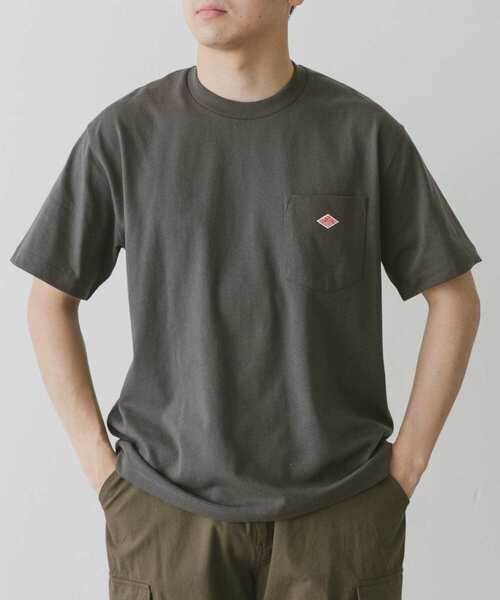 DANTON（ダントン）の「DANTON　POCKET T-SHIRTS（Tシャツ/カットソー・メンズ・ベージュ/チャコールグレー/パープル/ホワイト/ピンク・MEDIUM/X-LARGE/LARGE）」の3枚目の写真