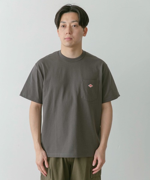 DANTON（ダントン）の「DANTON　POCKET T-SHIRTS（Tシャツ/カットソー・メンズ・ベージュ/チャコールグレー/パープル/ホワイト/ピンク・MEDIUM/X-LARGE/LARGE）」の6枚目の写真