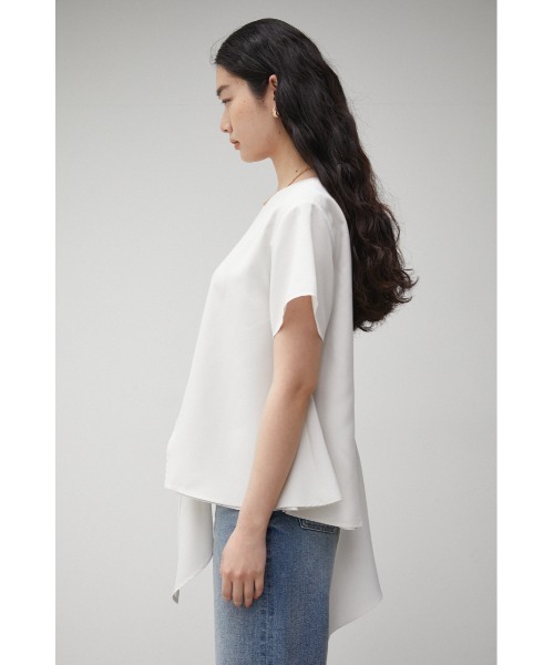 AZUL by moussy（アズールバイマウジー）の「2WAY SIDE TIE BLOUSE/2WAYサイドタイブラウス（Tシャツ/カットソー・レディース・ブラック/オフホワイト/ライトグリーン・SMALL/MEDIUM）」の8枚目の写真