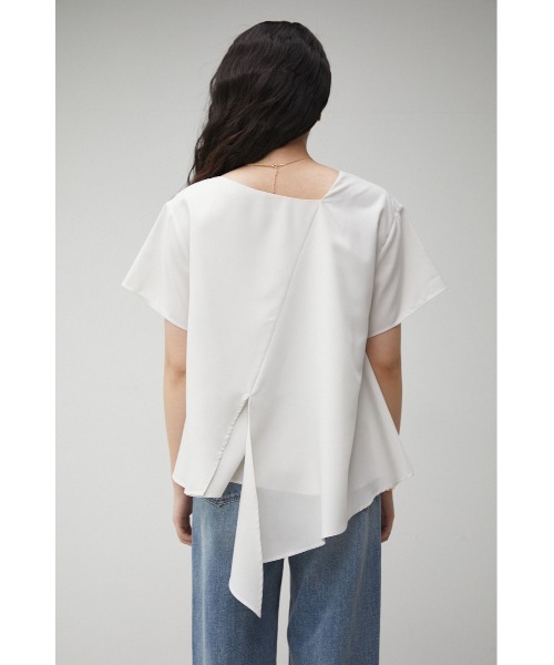 AZUL by moussy（アズールバイマウジー）の「2WAY SIDE TIE BLOUSE/2WAYサイドタイブラウス（Tシャツ/カットソー・レディース・ブラック/オフホワイト/ライトグリーン・SMALL/MEDIUM）」の9枚目の写真