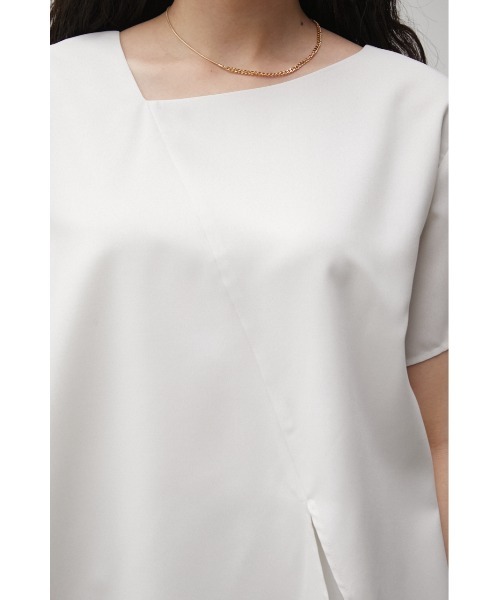AZUL by moussy（アズールバイマウジー）の「2WAY SIDE TIE BLOUSE/2WAYサイドタイブラウス（Tシャツ/カットソー・レディース・ブラック/オフホワイト/ライトグリーン・SMALL/MEDIUM）」の10枚目の写真