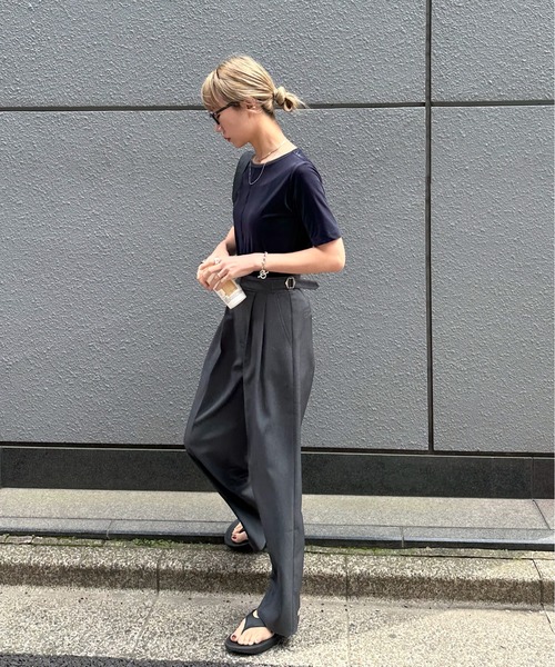 feepur(フェピュール)の「シアーベロアTee(Tシャツ/カットソー・レディース・ネイビー/グリーン/オフホワイト・MEDIUM)」の16枚目の写真