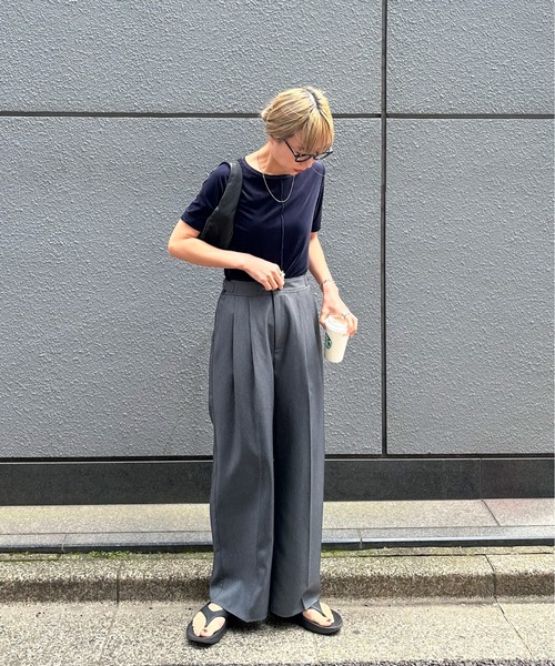 feepur(フェピュール)の「シアーベロアTee(Tシャツ/カットソー・レディース・ネイビー/グリーン/オフホワイト・MEDIUM)」の17枚目の写真