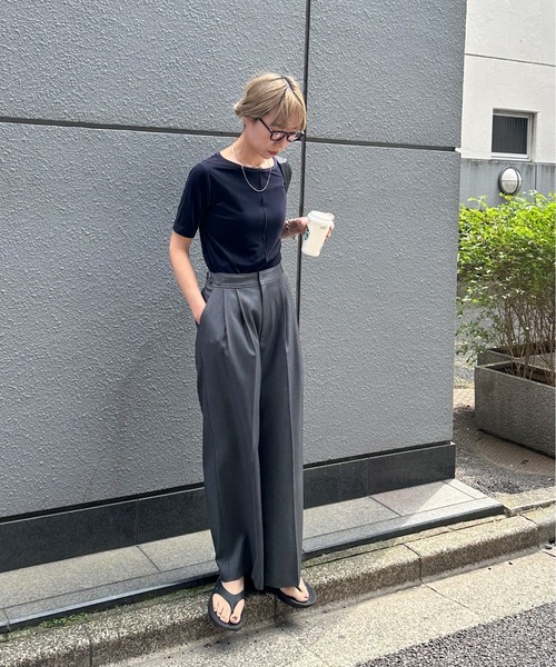feepur(フェピュール)の「シアーベロアTee(Tシャツ/カットソー・レディース・ネイビー/グリーン/オフホワイト・MEDIUM)」の18枚目の写真