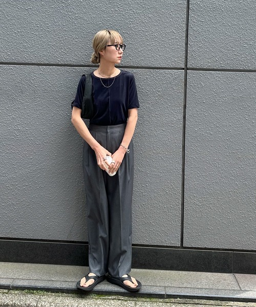feepur(フェピュール)の「シアーベロアTee(Tシャツ/カットソー・レディース・ネイビー/グリーン/オフホワイト・MEDIUM)」の20枚目の写真