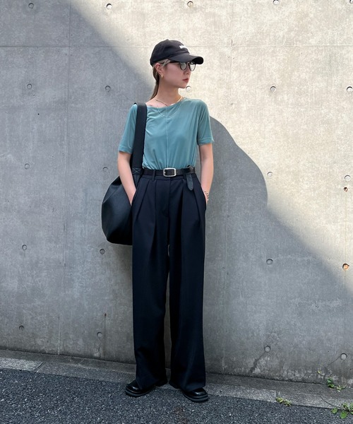 feepur(フェピュール)の「シアーベロアTee(Tシャツ/カットソー・レディース・ネイビー/グリーン/オフホワイト・MEDIUM)」の10枚目の写真