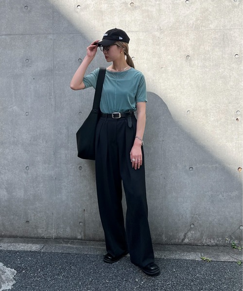 feepur(フェピュール)の「シアーベロアTee(Tシャツ/カットソー・レディース・ネイビー/グリーン/オフホワイト・MEDIUM)」の11枚目の写真
