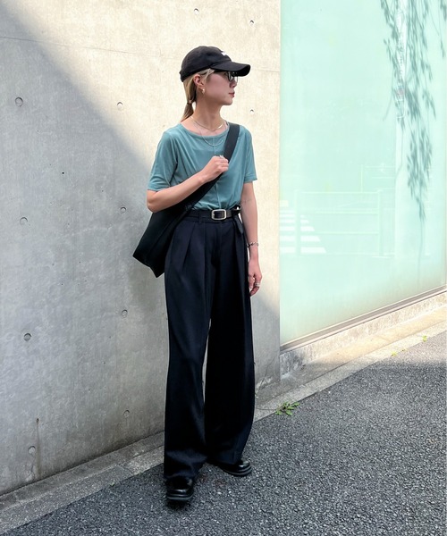 feepur(フェピュール)の「シアーベロアTee(Tシャツ/カットソー・レディース・ネイビー/グリーン/オフホワイト・MEDIUM)」の13枚目の写真