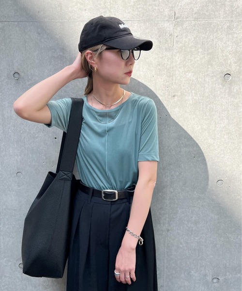 feepur(フェピュール)の「シアーベロアTee(Tシャツ/カットソー・レディース・ネイビー/グリーン/オフホワイト・MEDIUM)」の15枚目の写真