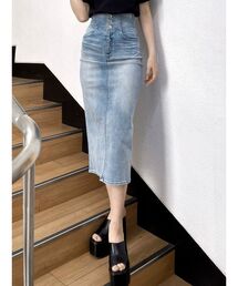 GYDA | H/Wボタンペンシルスカート(デニムスカート)