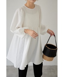 【ZOZO限定】 ふくれジャガードパフスリーブチュニック
