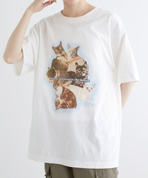 w closet | ネコプリントTシャツ (Tシャツ/カットソー)