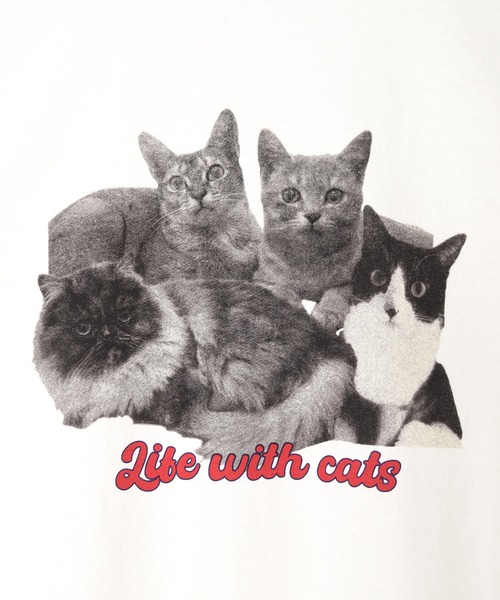 w closet（ダブルクローゼット）の「ネコプリントTシャツ（Tシャツ/カットソー・レディース・ホワイト系その他/ホワイト系その他2/ホワイト系その他3/ホワイト系その他4・FREE）」の8枚目の写真
