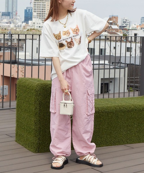 w closet（ダブルクローゼット）の「ネコプリントTシャツ（Tシャツ/カットソー・レディース・ホワイト系その他/ホワイト系その他2/ホワイト系その他3/ホワイト系その他4・FREE）」の9枚目の写真