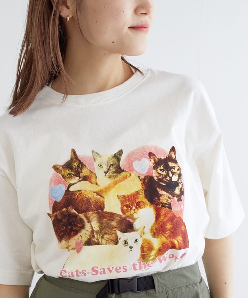w closet（ダブルクローゼット）の「ネコプリントTシャツ（Tシャツ/カットソー・レディース・ホワイト系その他/ホワイト系その他2/ホワイト系その他3/ホワイト系その他4・FREE）」の19枚目の写真
