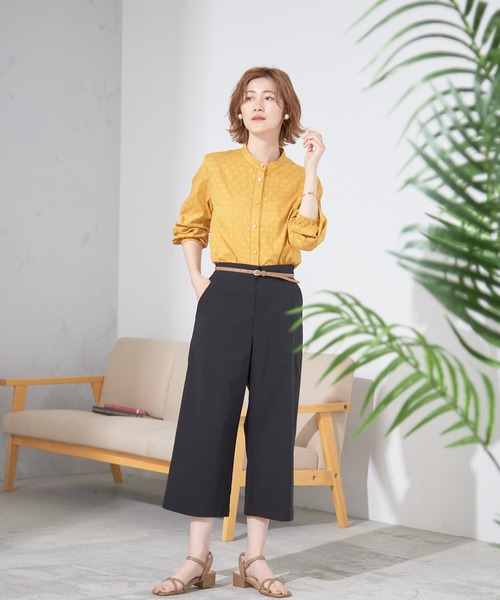 Petit Honfleur(プチオンフルール)の「【接触冷感】セミワイドパンツ(スラックス・レディース・ブラック/ベージュ・M/L)」の19枚目の写真