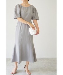 【ZOZO限定】配色ステッチコクーンスリーブマーメイドワンピース