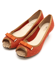 LE TALON | 4.5CMラメラフィアオープントゥウエッジ(パンプス)