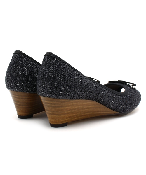 LE TALON(ルタロン)の「4.5CMラメラフィアオープントゥウエッジ(パンプス・レディース・ブラック/アイボリー/ベージュ/オレンジ・38/36.5/35.5/36/37/37.5/35)」の7枚目の写真