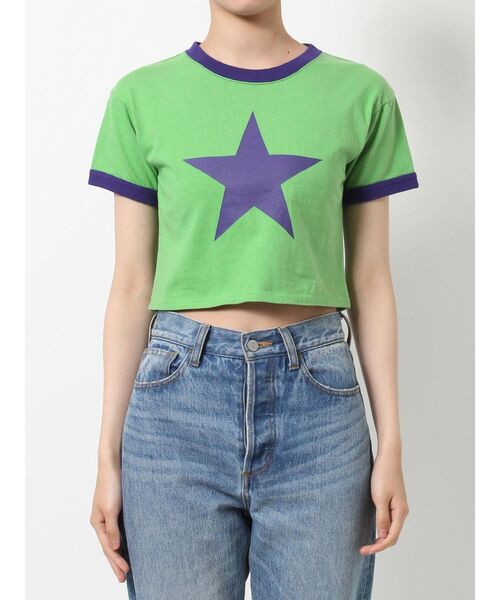 jouetie（ジュエティ）の「スタークロップドTシャツ（Tシャツ/カットソー・レディース・ブラック/オフホワイト/グリーン・MEDIUM）」の16枚目の写真