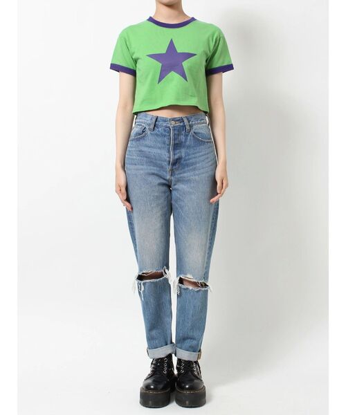 jouetie（ジュエティ）の「スタークロップドTシャツ（Tシャツ/カットソー・レディース・ブラック/オフホワイト/グリーン・MEDIUM）」の10枚目の写真