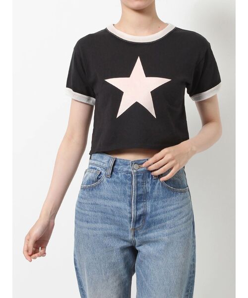 jouetie（ジュエティ）の「スタークロップドTシャツ（Tシャツ/カットソー・レディース・ブラック/オフホワイト/グリーン・MEDIUM）」の5枚目の写真