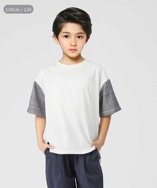 MPS（エムピーエス）の「【MPS】接触冷感袖切り替えＴシャツ（Tシャツ/カットソー・キッズ・ホワイト/ブラック・150/140/130/105/120/160）」の2枚目の写真