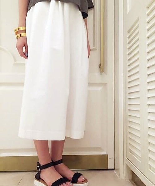 FIGARO Paris(フィガロパリ)の「◆T/Cグログラン ロングキュロット(その他パンツ・レディース・ホワイト/ネイビー・38/36)」の1枚目の写真