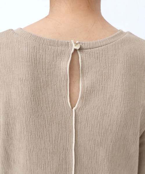 andme(アンドミー)の「楊柳配色メロー半袖ワンピース(ワンピース・レディース・ブラック/ベージュ/キナリ/ブルー/ライム・FREE)」の21枚目の写真